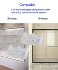 Clear Framed Sliding Shower Door Bumpers 2 Pack With Screws Elastic Plastic Rubber Stoppers For 1-3/8 Inch Frame Glass Shower Enclosures