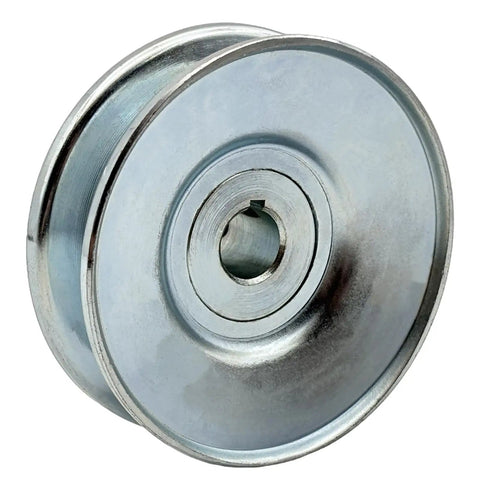 Single Groove V Belt Pulley For A B 5L 4L Belts Carbon Steel Motor Pulley Three Inch Outside Diameter One Half Inch Bore Zinc Plated Durable Pulley With Keyseat And Hardware