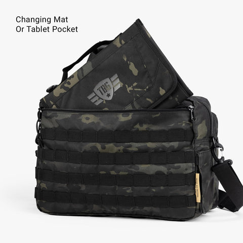 Deuce 4th Gen Tactical Diaper Bag For Dads With Included Changing Mat And Stroller Straps Water Resistant 600D Polyester
