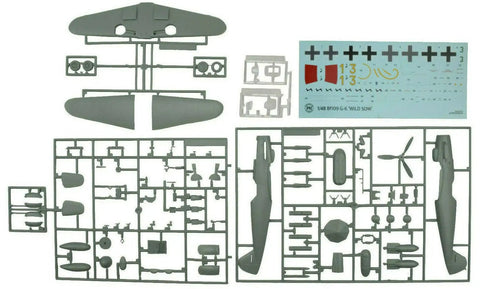 Wild Sow Bf109 G-6 1:48 Scale Plastic Model Airplane Kit With a 9 Inch Wingspan, Dope Detailed Parts, Two Decal Sets