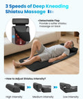 Man using Full Body Massage Mat With Heat And Shiatsu Kneading For Deep Tissue Back Pain Relief, Vibration Massage Pad on sofa