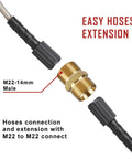 WOJET pressure washer adapter set: brass M22-to-M22 male connector with dual quick-disconnect hose fittings