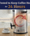 100 Cup Commercial Coffee Urn And Hot Water Boiler With Dual Wall Insulation Keeps Coffee Hot For 24 Hours in kitchen setting