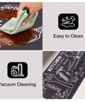 Cleaning process of Washable Anti Fatigue Kitchen Mat 17 By 29 Inch Cushioned Foam Runner with Non Slip Ergonomic Comfort.