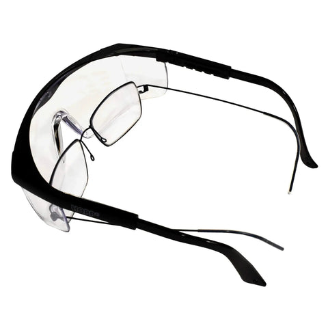 Built Different High Impact Safety Glasses With Clear Protective Lenses, Rugged Black Frames, And Secure Side Shields For Job Site Grind, Woodshop Drafting, And Factory Floor Shifts