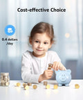 Child saving money in piggy bank with cost-effective choice message, depicting economic benefits of Compatible Water Filter Set For Pitchers And Dispensers, Pro Grade Multi Stage Filtration Reducing Chlorine, PFOA, PFOS And TDS, Delivers Clean Fresh Tasting Water, Pack Of 4 Replacement Filters.