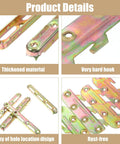 12 Pairs Bed Frame Rail Brackets For Headboard And Footboard Connections Built To Last Heavy Duty Carbon Steel Five Inch Wooden Bed Frame Hardware Kit With Screws Easy Installation, zinc-plated bracket close-up