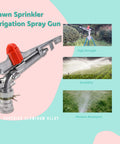 2 Inch Water Spray Gun For Big Coverage Rotary Sprinkler For Farm Lawn And Garden Irrigation, 360 Degree Adjustable Head