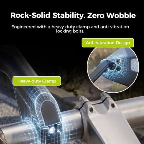 Dead Simple Folding Bike Mirror Built For Handlebars With Tough Metal Gears That Lock Tight Over Rough Roads While Offering Wide Angle Rear View Awareness For Everyday Motorcyclists Seeking Smooth Rides, highlighting heavy-duty clamp and anti-vibration design.