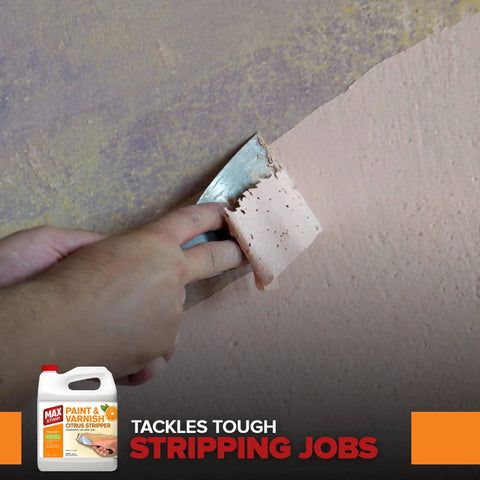 Citrus Paint Stripper Gel For Wood And Metal Surfaces Quick Acting One Application Formula used to remove paint from a wall.