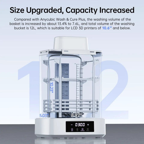 Heavy Duty Wash And Cure Station For Lcd Sla Dlp 3D Printers Featuring 7.6 Liter Wash Basket Quick Uv Curing And Smooth Resin Cleanup No Sweat Finishing Process Dope Upgrade For Your Desktop Setup And Daily Builds
