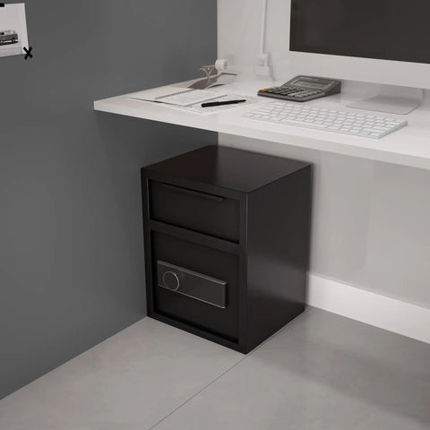 Heavy Duty Fireproof Deposit Safe With Front Drop Slot And Digital Combination Lock For Cash And Important Documents Silent Security Safe Box For Home Office Or Small Biz.