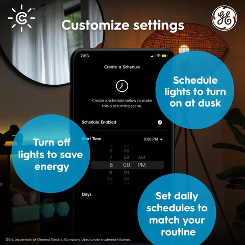 Smart LED Light Bulbs ST19 Edison Style Color Changing WiFi Bulbs 60W Equivalent app scheduling interface