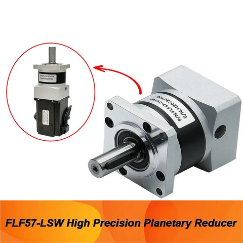 Premium High Precision Planetary Gearbox And Speed Reducer Built For Nema23 57 Stepper Motors With 8mm Input And 14mm Output from side view.