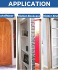 Heavy Duty Pivot Hinge For Secret Doors And Hidden Bookcase Doors application on bookshelf, bookcase, and shelf door