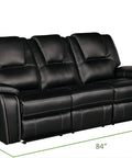 3 Piece Leather Recliner Couch Set With Manual Recliner Sofa Reclining Loveseat And Swivel Rocker Chair For Living Room And Home Office In Black Ultra Comfy Modern Leather Look featuring black recliner sofa dimensions 84x37x40 inches.