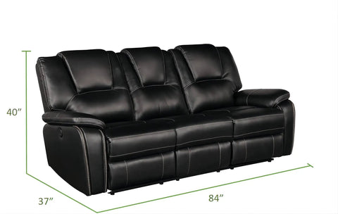 3 Piece Leather Recliner Couch Set With Manual Recliner Sofa Reclining Loveseat And Swivel Rocker Chair For Living Room And Home Office In Black Ultra Comfy Modern Leather Look featuring black recliner sofa dimensions 84x37x40 inches.