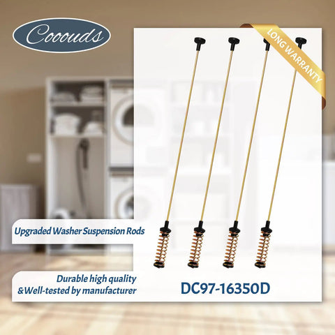 Easy Install Premium Washer Suspension Rods DC68-03172B-03 Replacement For Top Load Washers with warranty label