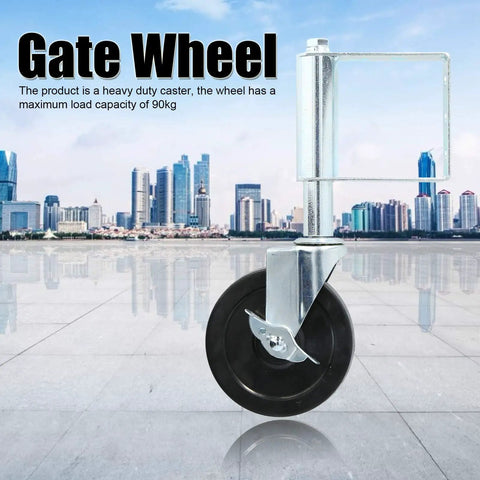 Spring Loaded Gate Wheel Caster For Farm Gates Heavy Duty 5 Inch Aluminum Wheel With Damping No More Gate Drag