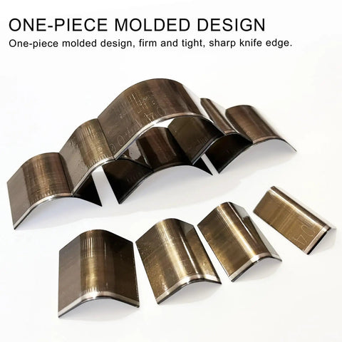 Ten Piece Leather Corner Punch Set With High Carbon Steel Edge Cutters showing one-piece molded design for DIY leather crafts.