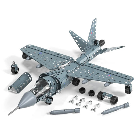 STEM Building Project Airplane Kit For Kids 8 9 10 11 12 With 282 Pieces, Model Jet Set Assembly Science Toy, Hands On Aviation Craft