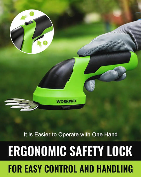 User holding Cordless Grass Shear And Shrubbery Trimmer Two In One Handheld Electric Tool with ergonomic grip in a garden