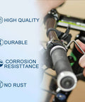 Image of a person adjusting hex screws on a bicycle handlebar with the text 'High Quality, Durable, Corrosion Resistance, No Rust.'