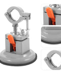 Portable Metal Vise Bench for DIY and Crafting, Heavy Duty Workbench Clamp with Easy Installation, gray vise with orange handle