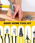 Must Have All In One Home Tool Kit With Toolbox Storage Case For DIY Home Repairs And Auto Maintenance Includes a hammer, pliers, wrench, and more