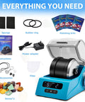 All In One Rock Polisher Kit With Noise Reducing Cover Variable Speed And Timer Includes Four Polishing Grits and gemstones