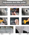 Adjustable Golden Dent Lifter Kit for Cars Pro Grade Dent Repair Tools Set usage steps and results