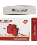 Automatic Fire Extinguisher With Dual Line Din Rail Mount And Smart Heat Sensor Quits Electrical Panel Flames Cold Using Clean Non Toxic Aerosol Tech For Home Meter Boxes And Breaker Cabinets packaging with device and description.