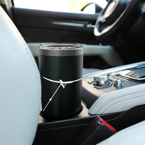 Winch Tow Glider Themed Stainless Steel Insulated Tumbler For Sailplane Lovers Who Live For Takeoffs And Soaring Keeps Coffee Hot And Drinks Cold On The Go A Must Have For Pilots And Aviation Fans in car cup holder