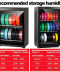 Keep Your Filament Dry To A T With This 3D Printer Humidity Control Box featuring dual tier racks and humidity recommendations.