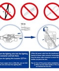 Diagram showing 20 Pack Low Voltage Wire Connectors For 12 To 18 Gauge UL Listed Outdoor Lighting installation steps.