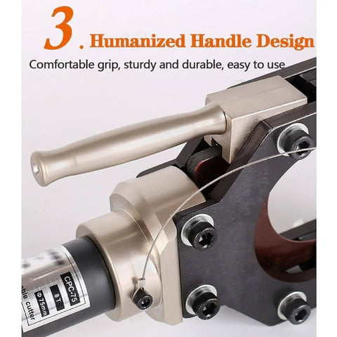 Heavy Duty Hydraulic Cable Cutter For Copper And Aluminum Up To 95mm, Handheld Electric Wire Cutting Tool For Armored Cables, Beefy Pro Grade Performance For Electrical Maintenance, Cable Laying, Mining And Construction close-up of handle design