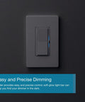 Caseta Smart Dimmer Switch For LED Lights 150W Single Pole Or 3 Way No Neutral White 2 Pack in dark setting