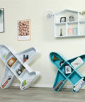 Cool Floating Wall Shelf Dope Book Organizer For Living Room And Office Iron Art Hanging Bookcase shown with items on display