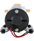 Drop Straight In With This Built Tough Self Priming 12 Volt Oil Scavenge Gear Pump rear view with bronze body and wiring.