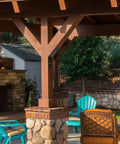 Inside Mount 45 Degree Angle Bracket Heavy Duty Carbon Steel Tie Plate Connector shown on gazebo wood beam.