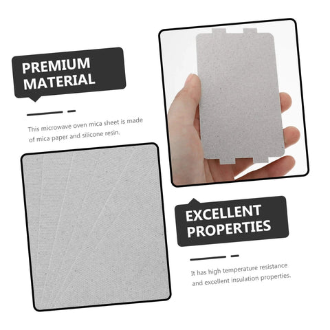 Hand holding a mica insulation sheet, part of a 10 Piece Mica Insulation Sheets For Microwave Ovens, Heat Resistant Waveguide Covers set.