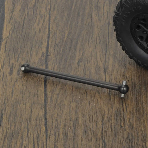 Rear Driveshaft Dogbone 82mm Number 45 Steel For Arrma Outcast Notorious Typhon 6S BLX Upgrade Parts Compatible With ARAC4030 AR310470 Black Heavy Duty Performance For Durable RC Racing Confidence. 82mm black steel dogbone beside RC wheel