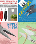 80 Piece Model Tools Kit For Gundam Cars Airplanes And Buildings Complete Hobby Building Tools Set For Model Makers Beginners And Pros Includes Diagonal Pliers And Safe Handling, featuring pegwoods, clips, side pliers, nipper pliers, and scissors.