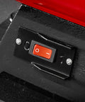 Workhorse 150Mm Bench Grinder Equipped With A Beefy 450W Induction Motor switch detail on black base for easy operation.