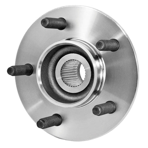Front Wheel Bearing And Hub Assembly Fits 1999 To 2001 Ford F150 Ranger Four Wheel Drive With Five Stud Pattern, showcasing a steel hub with five studs.