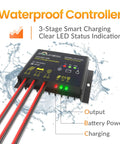 Waterproof controller for 50W 12V Solar Panel Kit Waterproof Battery Trickle Charger Maintainer With Controller For Boat Car RV Motorcycle Budget Friendly All Weather Ready Monocrystalline Cells For Efficient 12V Battery Charging And Maintenance with clear LED indicators