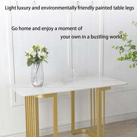 Tough As Nails Heavy Duty Table Legs With Adjustable Leveling Feet For Office Desks And Workbenches Up To 551 Pound Capacity Smooth Baked Coating Pro Grade Wrought Iron Frame Quick Install with gold finish supporting a marble top table.