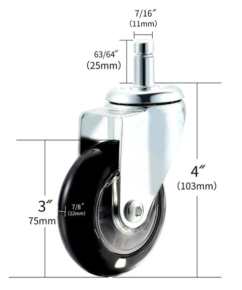 Badass No Sweat Hair Free Caster Wheels For Salon Cart Beauty Table Trays Set Of Four Smooth Rollers That Never Tangle Safe For Vinyl Wood Tiles Pro Beauty Gear
