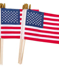 All American Flags On Sticks 12 Pack 8x12 Inch Wood Stick Flags With Kid Safe Spear Top Ideal For Memorial Day Parades