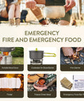 Emergency cooking and food gear for 72 Hour Survival Kit For Two With 45L Bug Out Backpack Elite Outdoor Prepper Gear Comprehensive First Aid